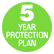 includes 5 year protection plan
