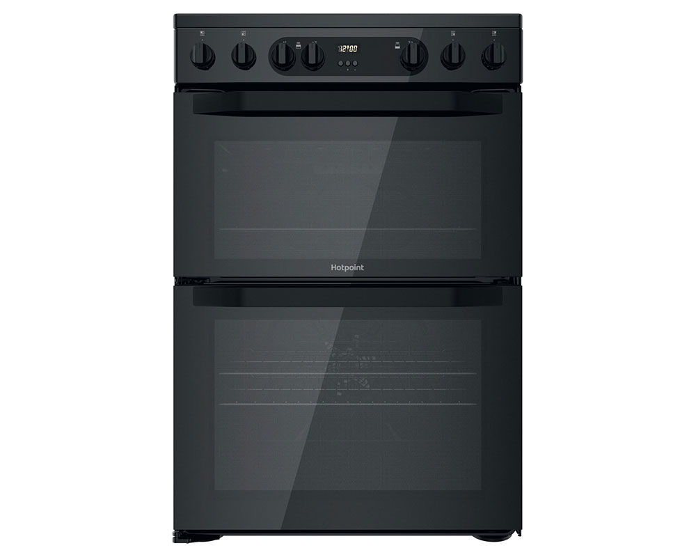 Hotpoint HDM67V9CMB Black Freestanding 60cm Electric Double Cooker