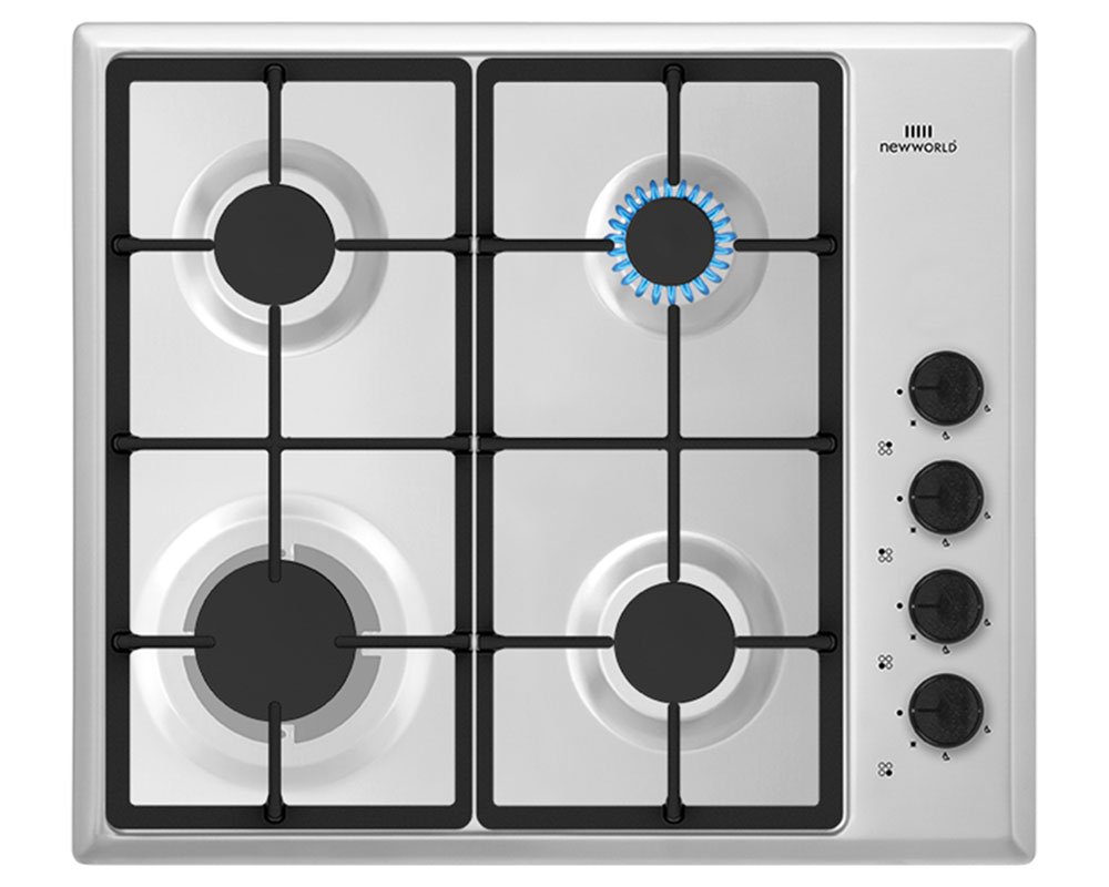 New World NWG61X 60cm Stainless Steel Gas Hob