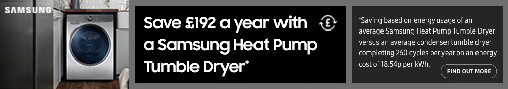 Save money with Samsung Heat Pump Dryer