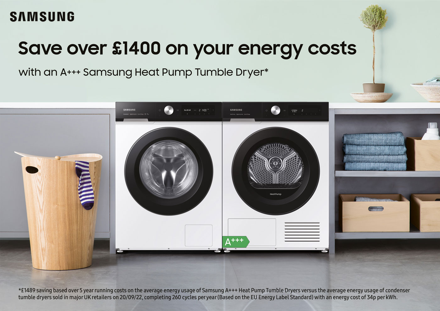 Save on your energy costs with Samsung tumble dryers